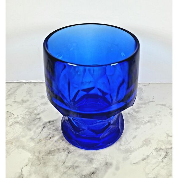 Vintage Cobalt Blue Honeycomb Glasses Set of 4 – Georgian Pattern Viking/Mosse - Picture 4 of 6